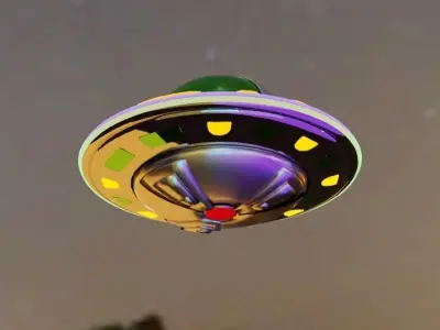 Alien Sci-Fi UFO Robot character Low-poly 3D model