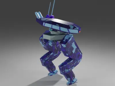 Low-Poly Mech star wars at - at Free low-poly 3D model