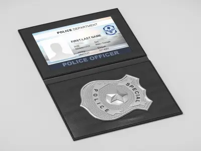 Police Badge Collection 3D model
