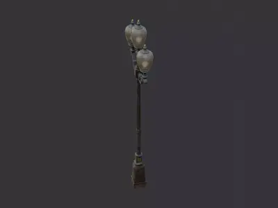 Wet Street Lamp Post Exterior Model Low-poly 3D model