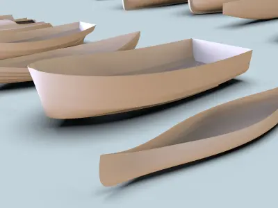 Hulls collection group of boats 3D model