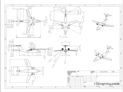 An-72 Style Custom Plane - NURBS CAD and Mesh Ready Jet Low-poly 3D model