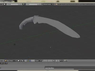 Tiger Fang Sword Low-poly 3D model