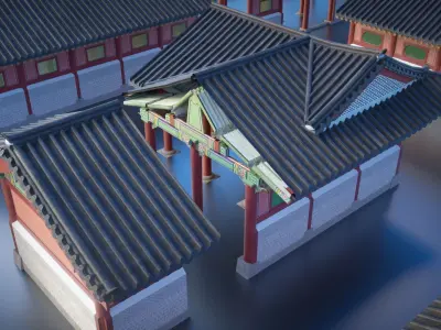 Korea Gyeongbokgung Haenggak Module - Joseon Palace 3D model