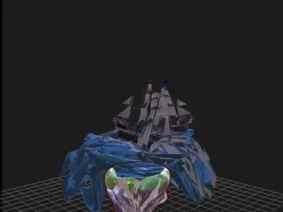 Floating Island Ships Free 3D model