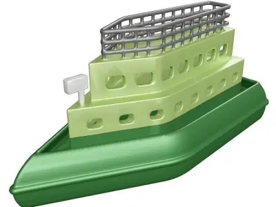 Classic Cartoon Ship Low-poly 3D model