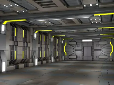 Sci Fi Corridor Room 3D model get