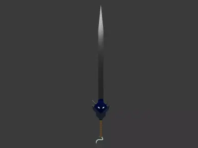 Dragonoid Sword Low poly and high poly Low-poly 3D model