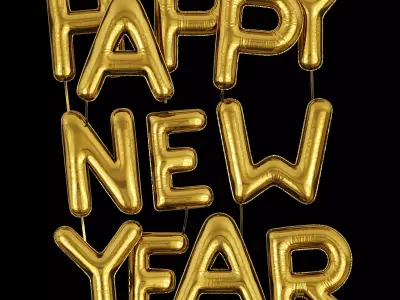Happy New Year by Thekeeledeal Free low-poly 3D model