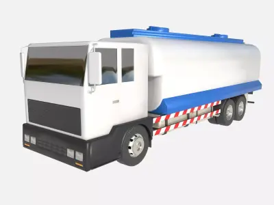 cistern truck Low-poly 3D model