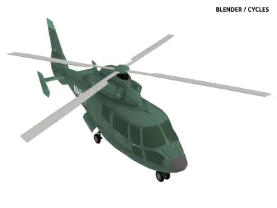 EUROCOPTER DAUPHIN HELICOPTER Low-poly 3D model
