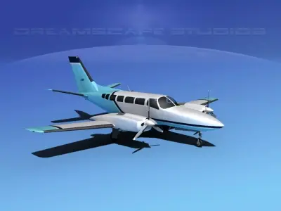 Cessna 404 Titan Courier V04 3D model