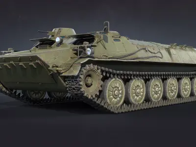 MT-LB Armored Tracked Vehicle 3D model