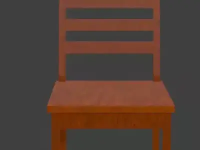 Wooden chair Free 3D model 2