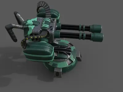 Free military automatic sentry gun Free low-poly 3D model