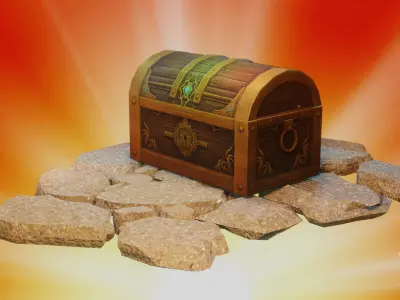 Futuristic Loot Treasure Box Animated Low-poly 3D model