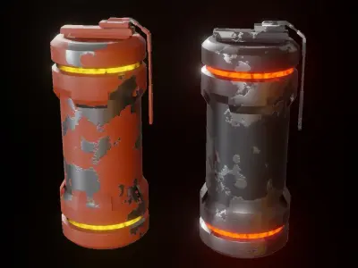 Sci-Fi Grenade and Bomb Package Game Ready Assets Low-poly 3D model