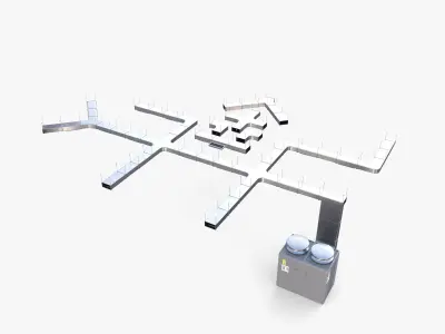 Duct ventilation system V1 3D model