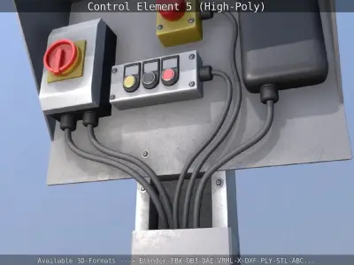 Control Element 5 High-Poly Version 3D model