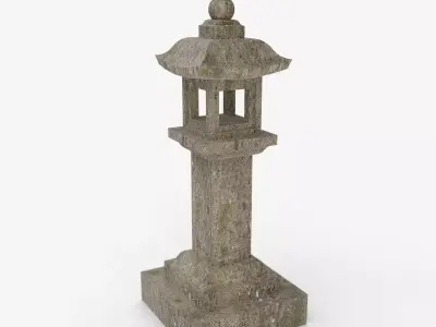 Japanese Stone Lantern Squared - Japan Collection model 3D model