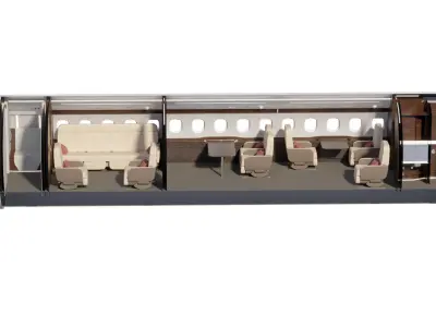 Buisiness jet interior Bej 3D model