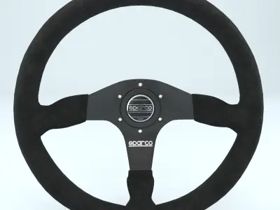 Steering Wheel Sparco R375 Black 3D model
