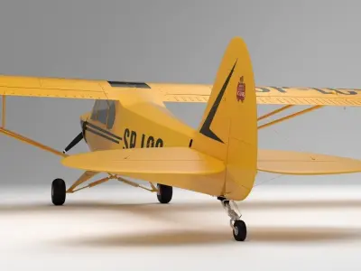 Piper PA-18 Supercub Plane 3D model High quality 3D model