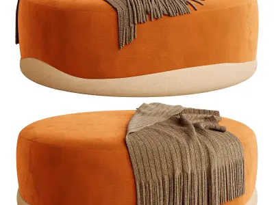Wave Ottoman Free 3D model