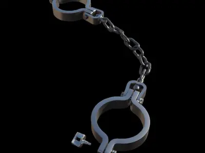 Leg Shackles And Ball Shackle Cuff Low-poly 3D model