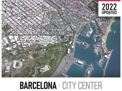 Barcelona Low-poly 3D model