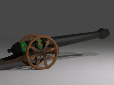 Medieval War Canon Lowpoly Low-poly 3D model
