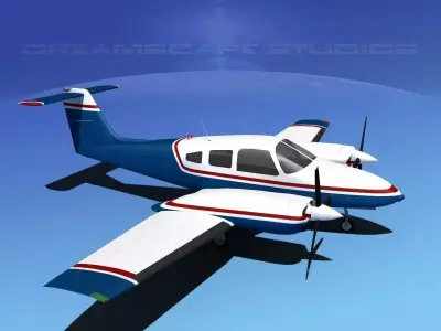 Piper PA-44-180T Turbo Seminole V04 3D model