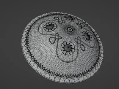 Ancient Indian Sri Lankan Shield with 4K textures 3D model