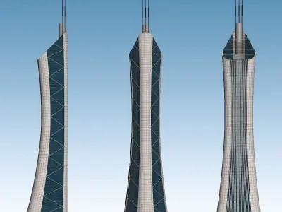 Skyscraper 01 Low-poly 3D model