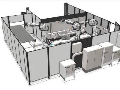 Industrial - 3D Simulation of ABB Sport Welding Robot Station 3D model