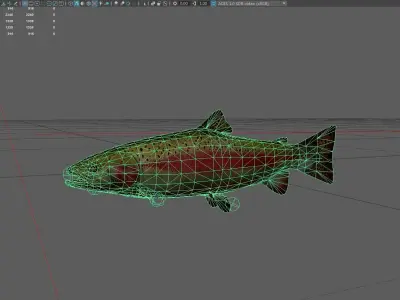 Trout Low-poly 3D model