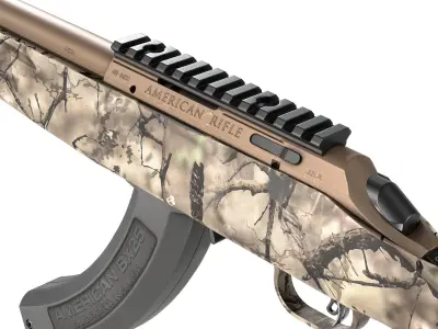 PBR Ruger American Bolt-Action Rifle Low-poly 3D model