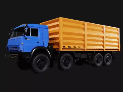 Kamaz Truck Low-poly 3D model