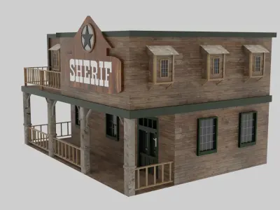Wild West - Sherif Low-poly 3D model