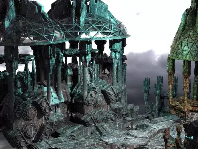 Occult Elven Sci fi Towers   3D model