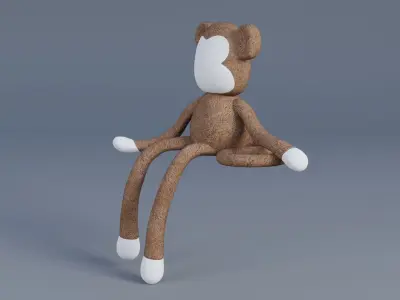 Monkey Toy Low-poly 3D model