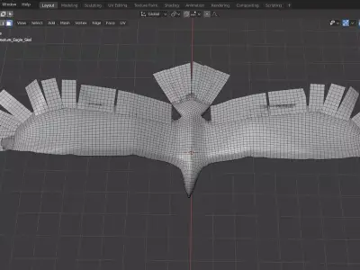 Eagle base mesh Low-poly 3D model