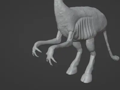 high poly creature giraffe 3D model