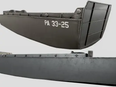LCVP Landing Craft PBR Low-poly 3D model