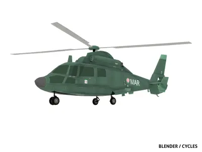 EUROCOPTER DAUPHIN HELICOPTER Low-poly 3D model