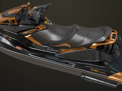 Jet Ski 01 Black Generic All PBR Unity UE Textures 3D model