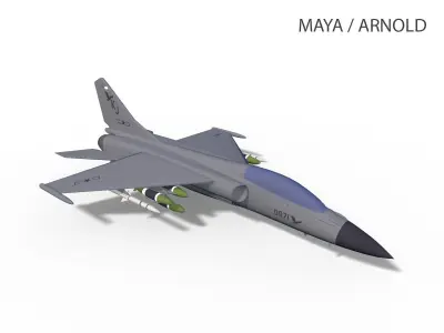 JH-7 XIAN Low-poly 3D model