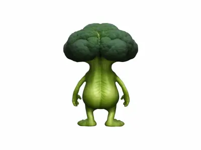 3d Broccoli Monster Cartoon High Render 3D model