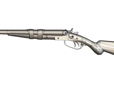 Double Barrel Shotgun 1 Low-poly 3D model