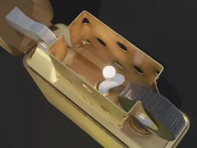 Gold lighter 3D model Low-poly 3D model